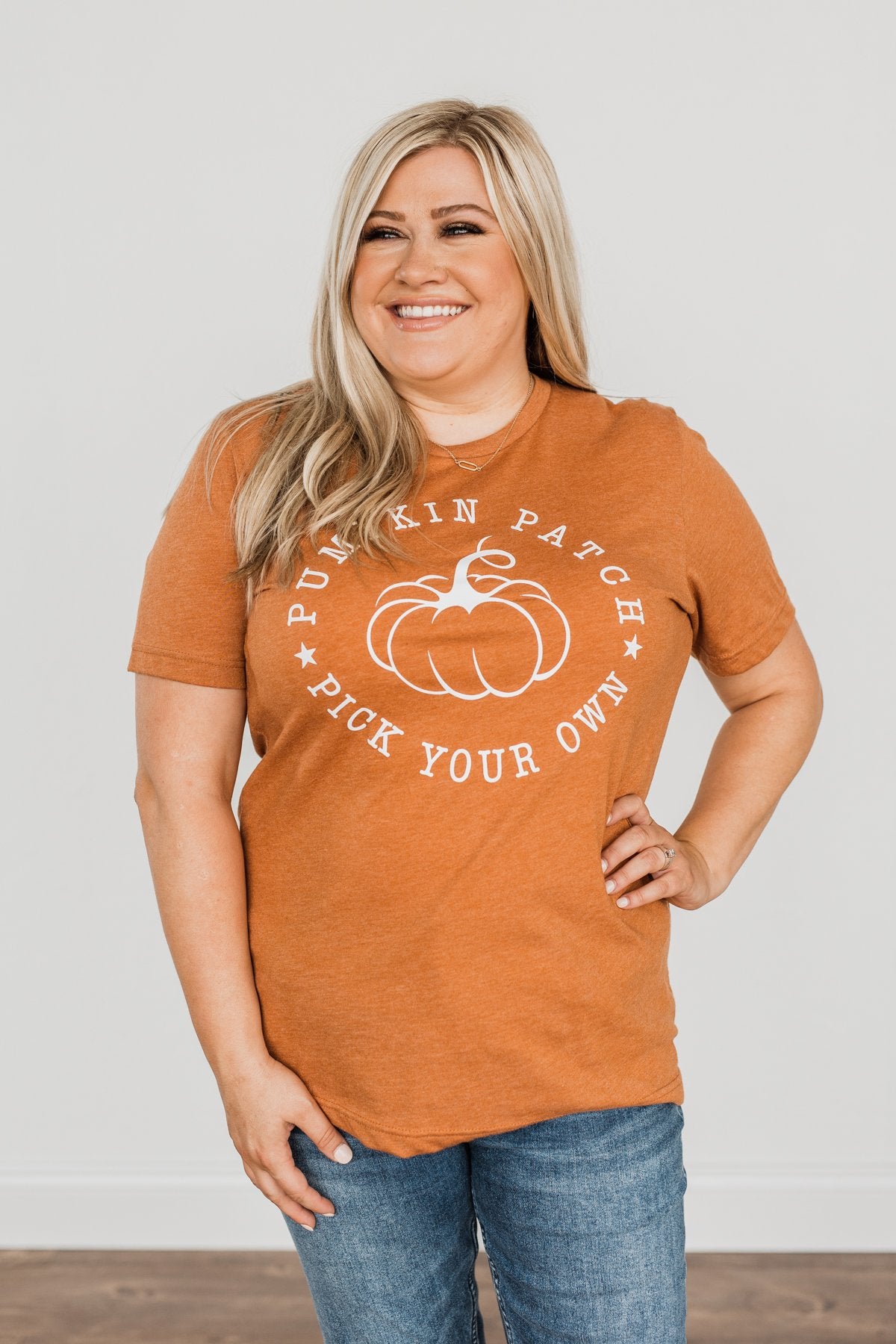 "Pumpkin Patch, Pick Your Own" Graphic Tee- Copper