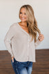 Coming Home To You Knit Button Top- Oatmeal
