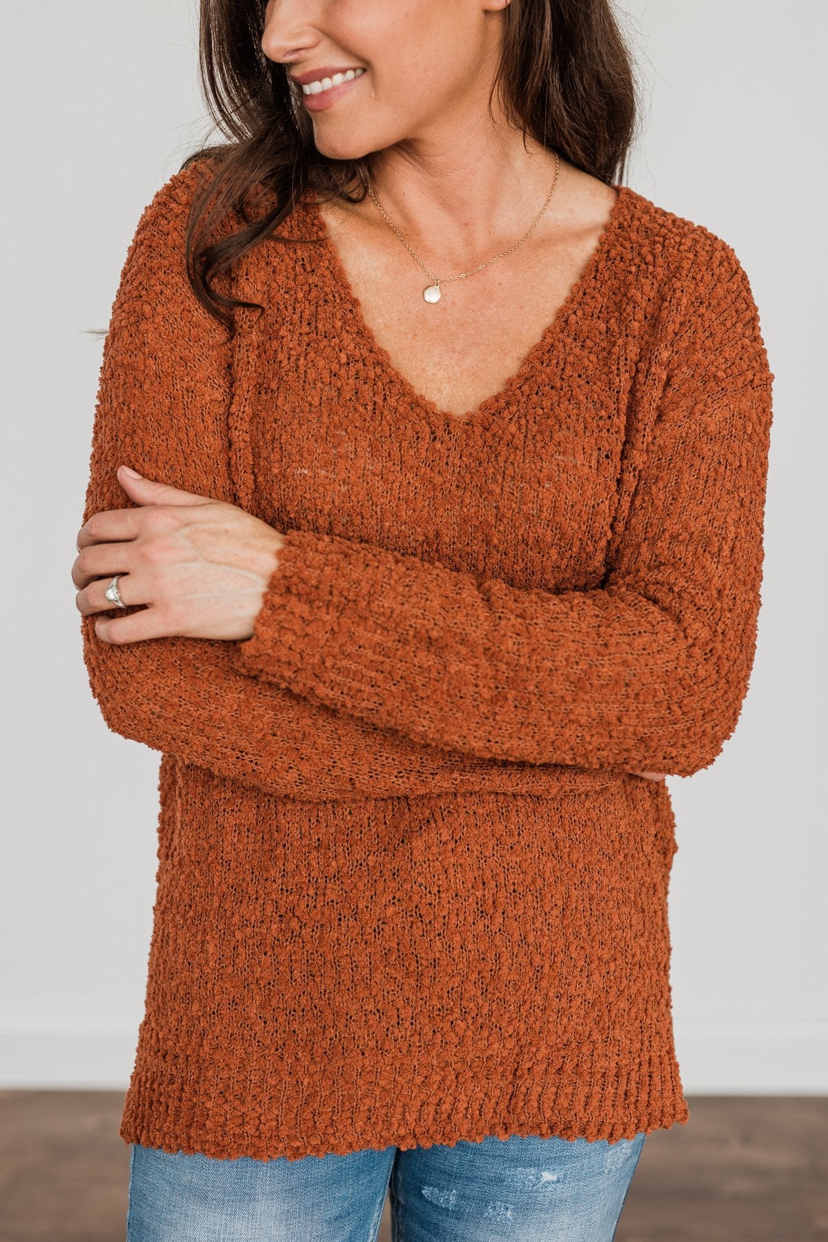 Rust Popcorn Sweater main image 0