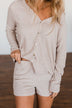 Coming Home To You Knit Button Top- Oatmeal