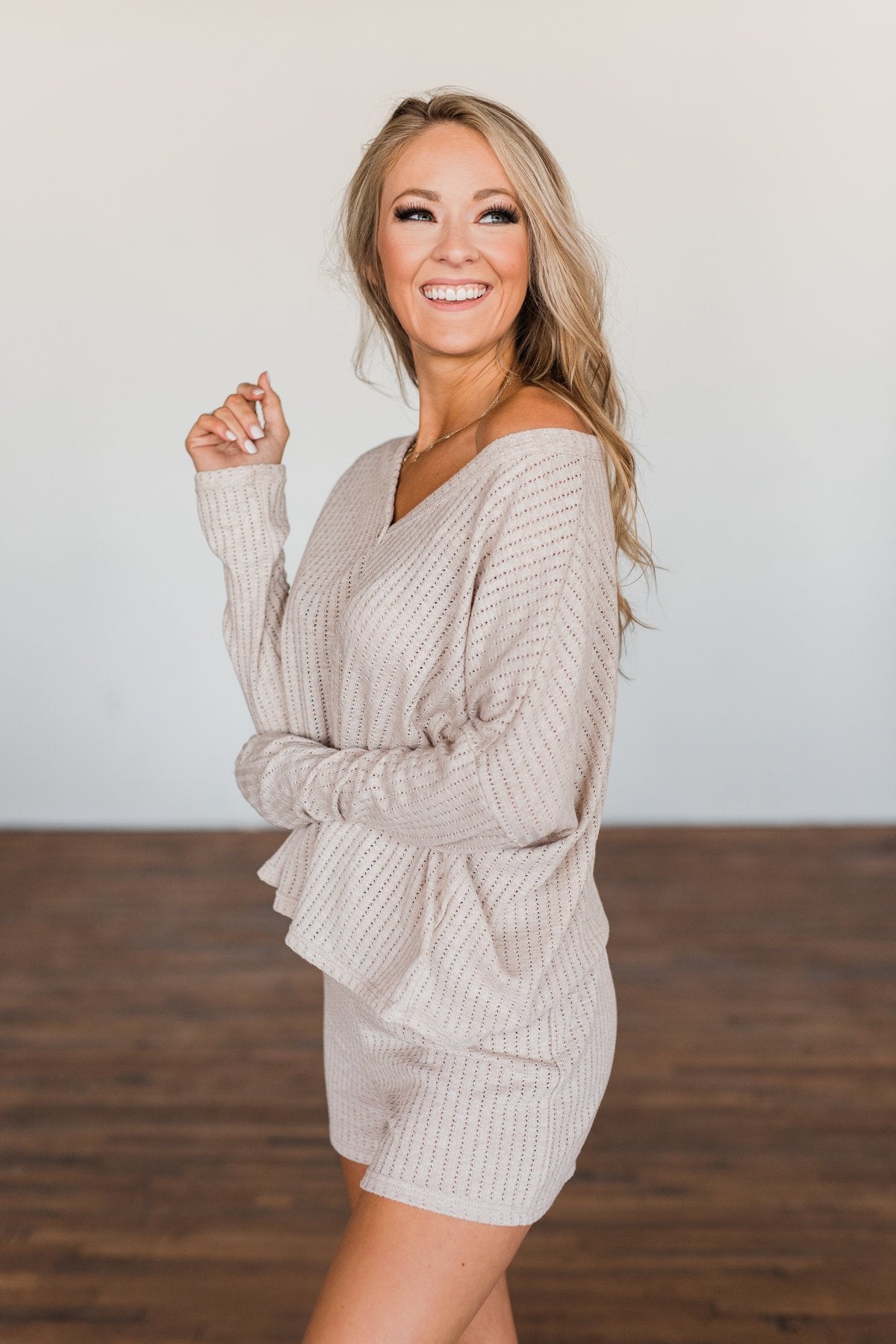 Coming Home To You Knit Button Top- Oatmeal