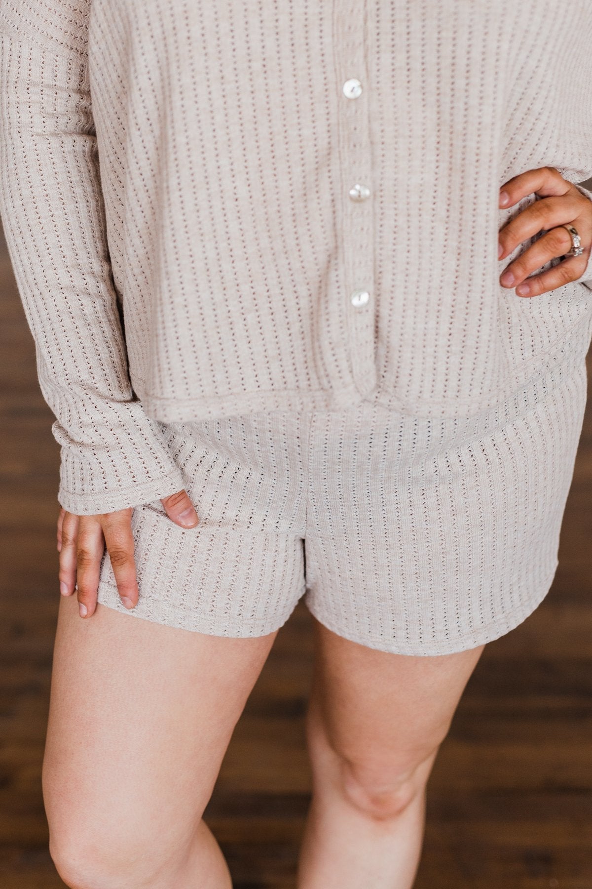 Comfy Knit Lounge Shorts- Oatmeal