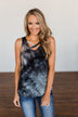 Admit My Love Tie Dye Tank Top- Charcoal, Tan, & Deep Navy