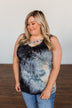 Admit My Love Tie Dye Tank Top- Charcoal, Tan, & Deep Navy