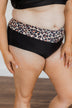 Ready For Sunshine High-Rise Swim Bottoms- Black & Leopard