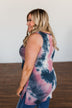 Lasts Forever Tie Dye Tank Top- Dark Mauve & Navy