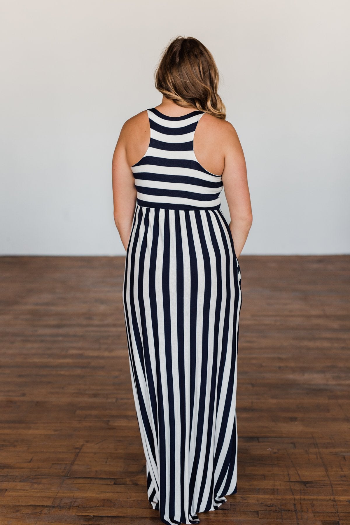 black and white striped maxi dress plus size Plus Size Black & White Stripe Maxi Dress with Bow