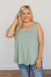 Know Your Worth Knit Tank Top- Mint Green