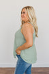 Know Your Worth Knit Tank Top- Mint Green