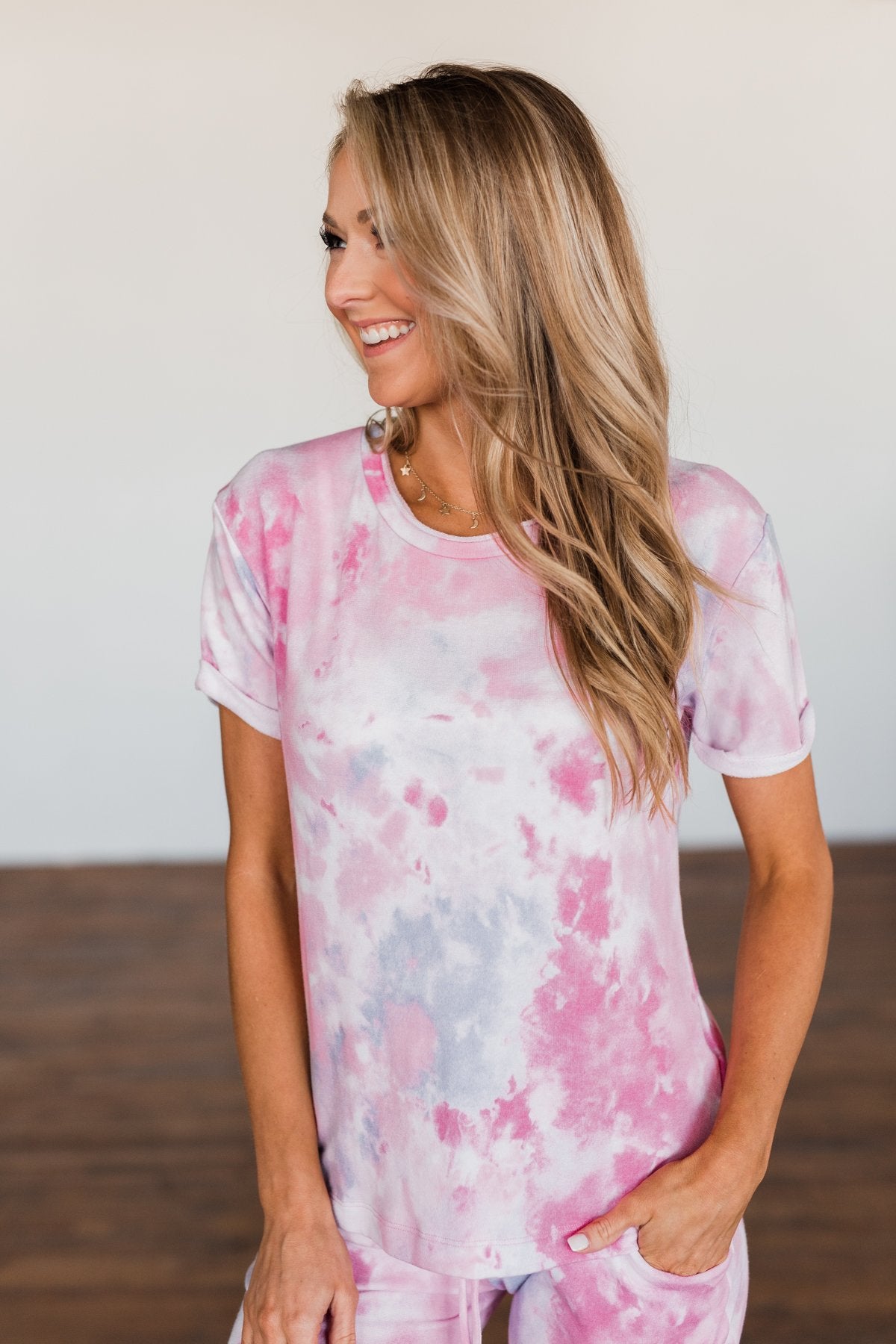 Just My Type Pink Tie Dye Top