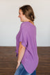 So Much Joy Front Tie Knit Top- Purple