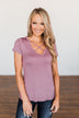 Meet Me Here Short Sleeve Top- Dark Mauve