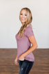 Meet Me Here Short Sleeve Top- Dark Mauve