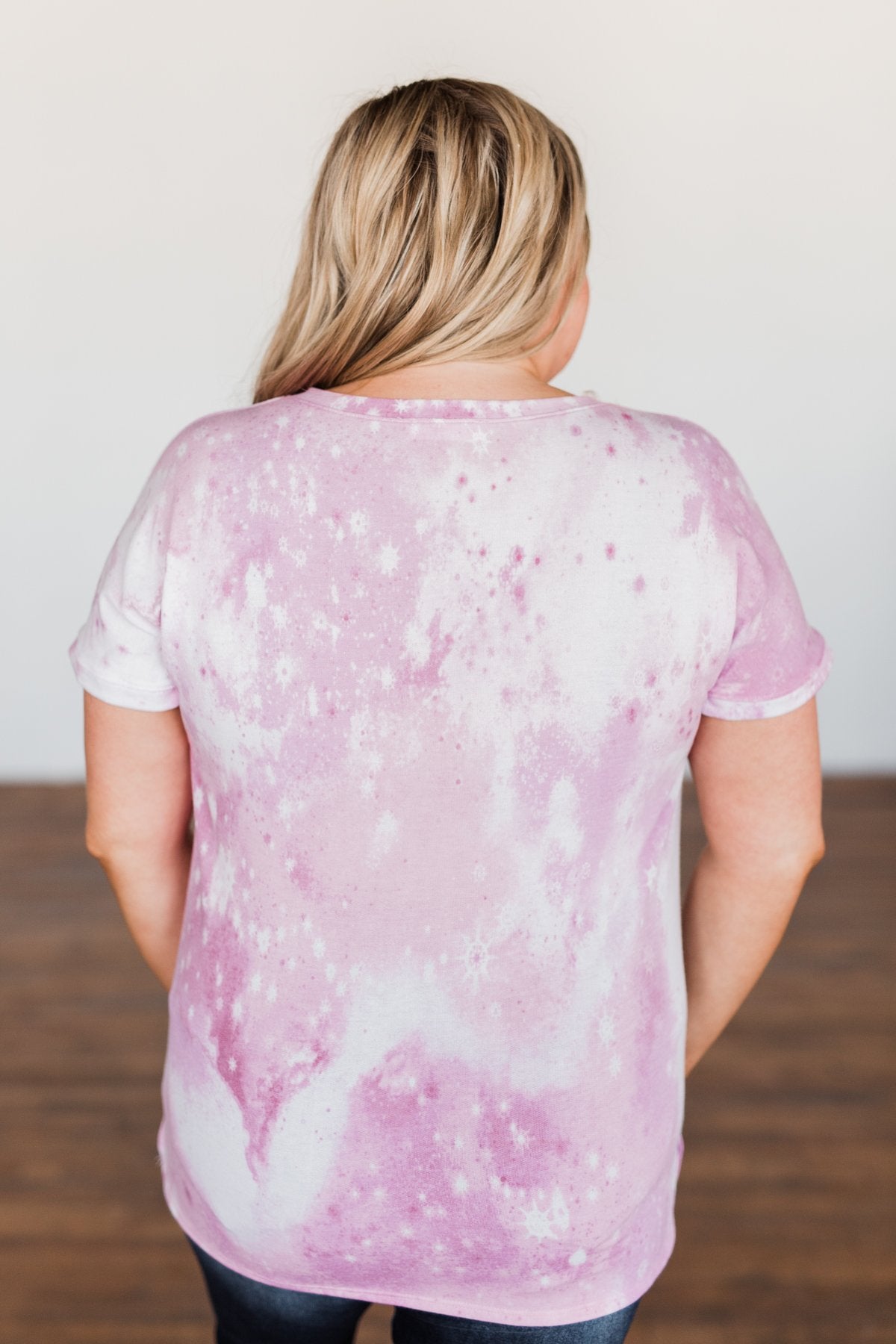 First Love Tie Dye V-Neck Top- Pink, Purple, Ivory