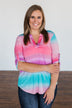 All This Love Color Block Top- Fuchsia, Mint, & Purple