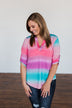 All This Love Color Block Top- Fuchsia, Mint, & Purple