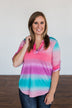 All This Love Color Block Top- Fuchsia, Mint, & Purple