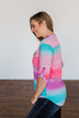 All This Love Color Block Top- Fuchsia, Mint, & Purple