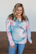 Time Will Tell Tie Dye Thermal Top- Blue & Pink