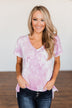 First Love Tie Dye V-Neck Top- Pink, Purple, Ivory