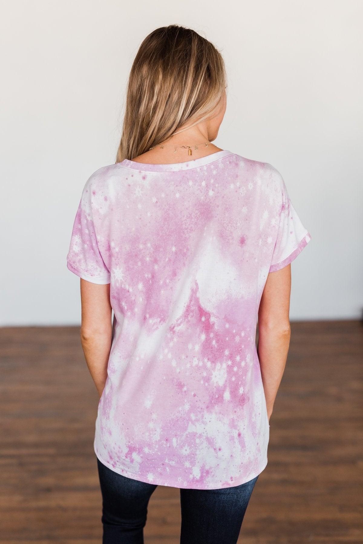 First Love Tie Dye V-Neck Top- Pink, Purple, Ivory