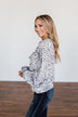 Never Look Back Long Sleeve Leopard Top- Grey & Ivory