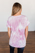 First Love Tie Dye V-Neck Top- Pink, Purple, Ivory
