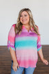 All This Love Color Block Top- Fuchsia, Mint, & Purple