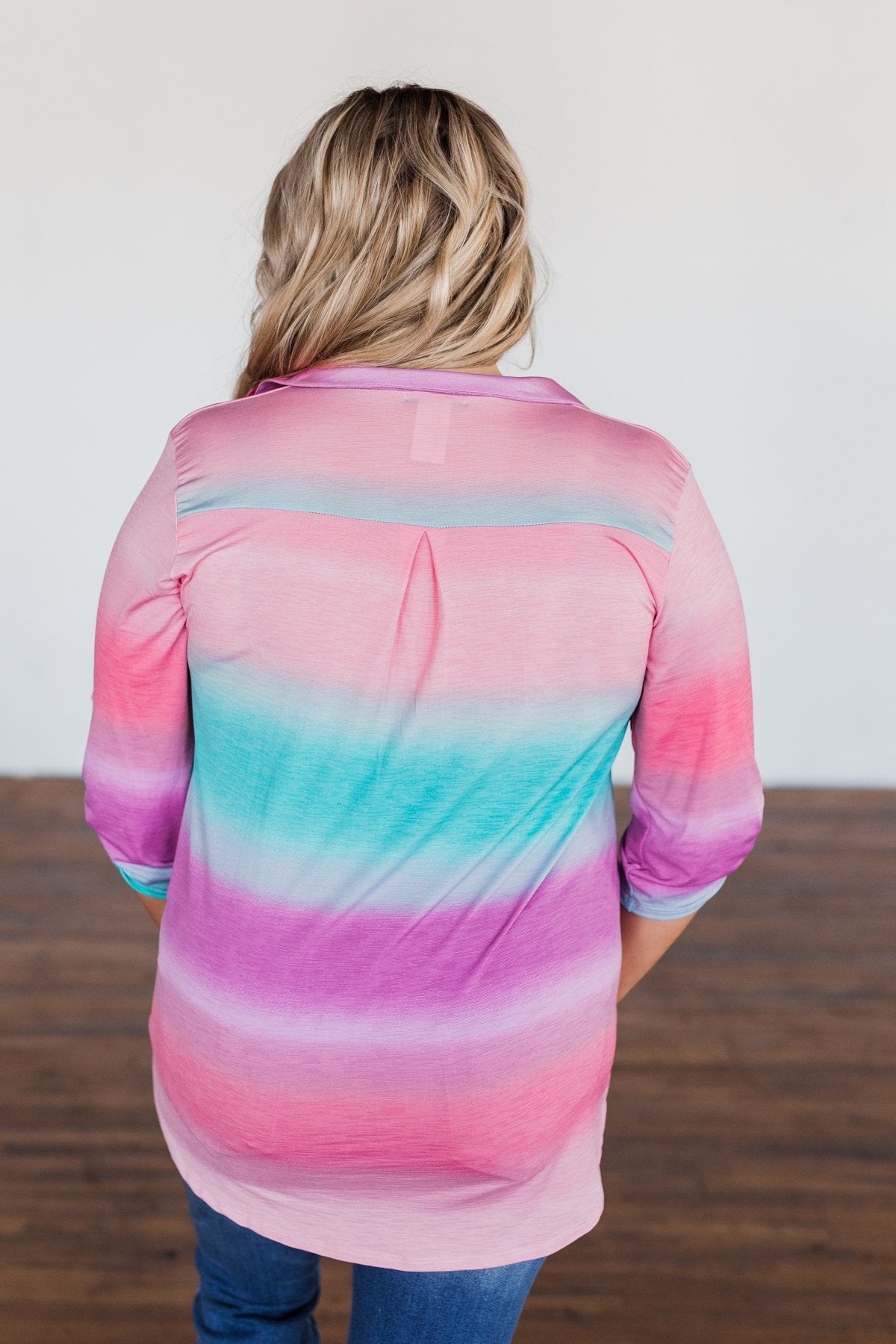 All This Love Color Block Top- Fuchsia, Mint, & Purple
