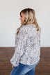 Never Look Back Long Sleeve Leopard Top- Grey & Ivory