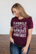 "Flannels, Pumpkin Spice, Hayrides.." Graphic Tee- Deep Maroon