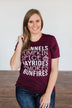 "Flannels, Pumpkin Spice, Hayrides.." Graphic Tee- Deep Maroon