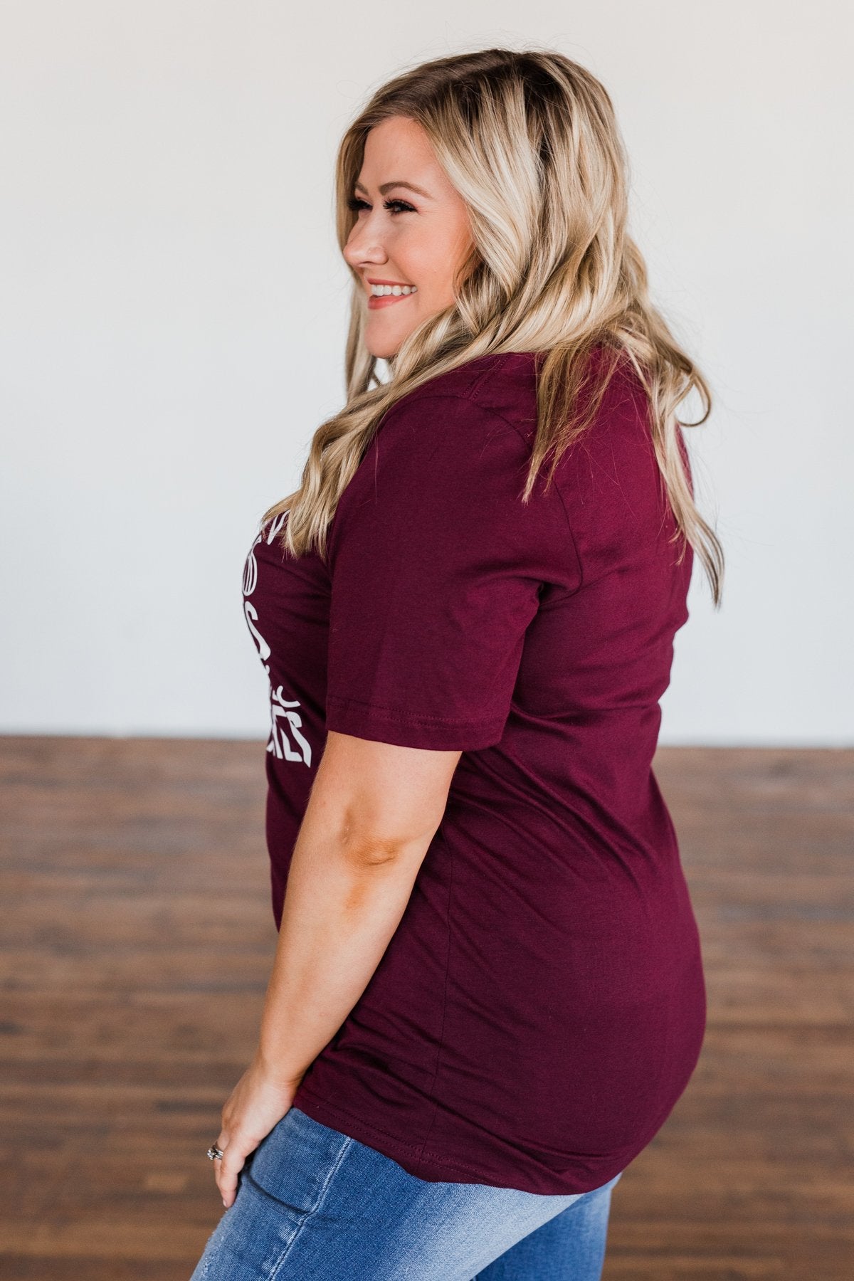 "Flannels, Pumpkin Spice, Hayrides.." Graphic Tee- Deep Maroon
