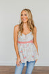 Chose Happiness Floral Tank Top- Light Grey & Pink