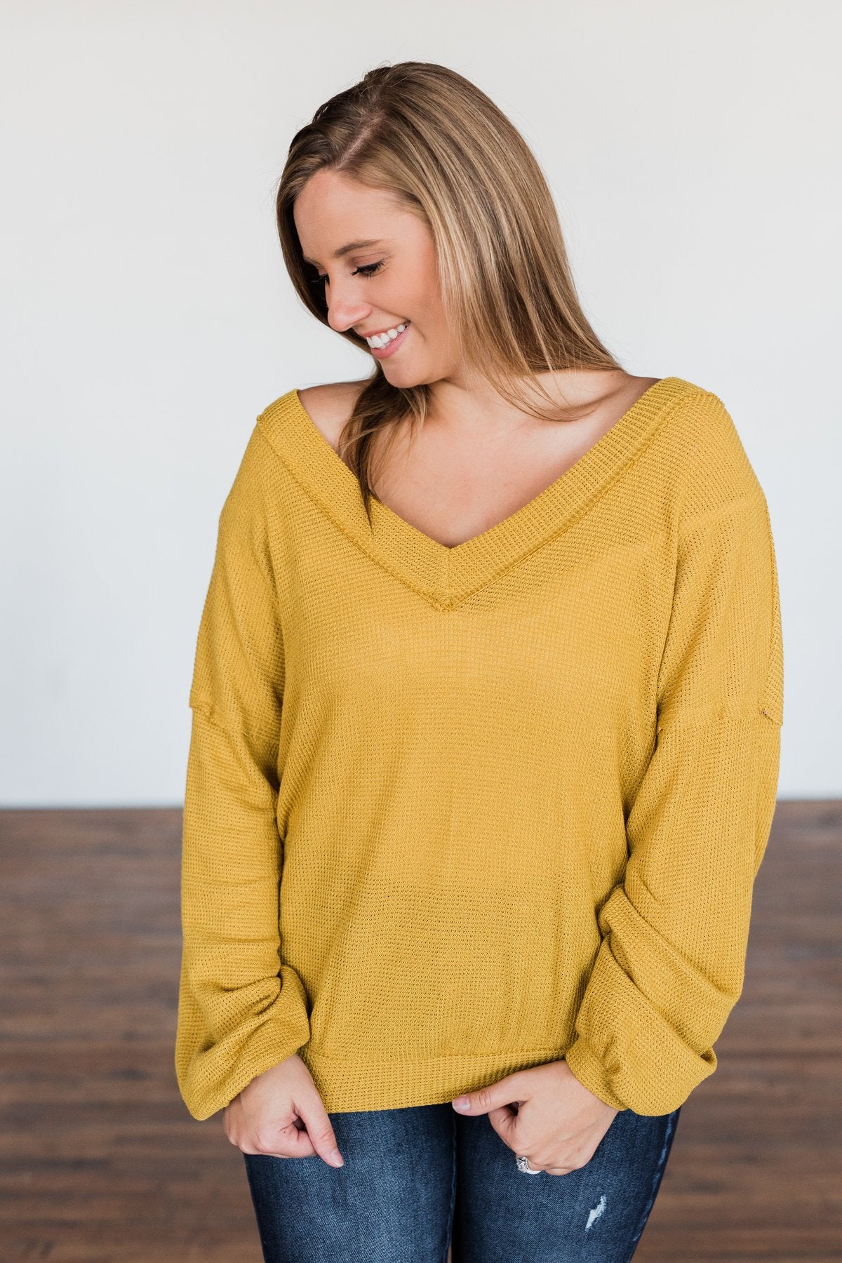Know You Better Thermal Long Sleeve Top- Mustard