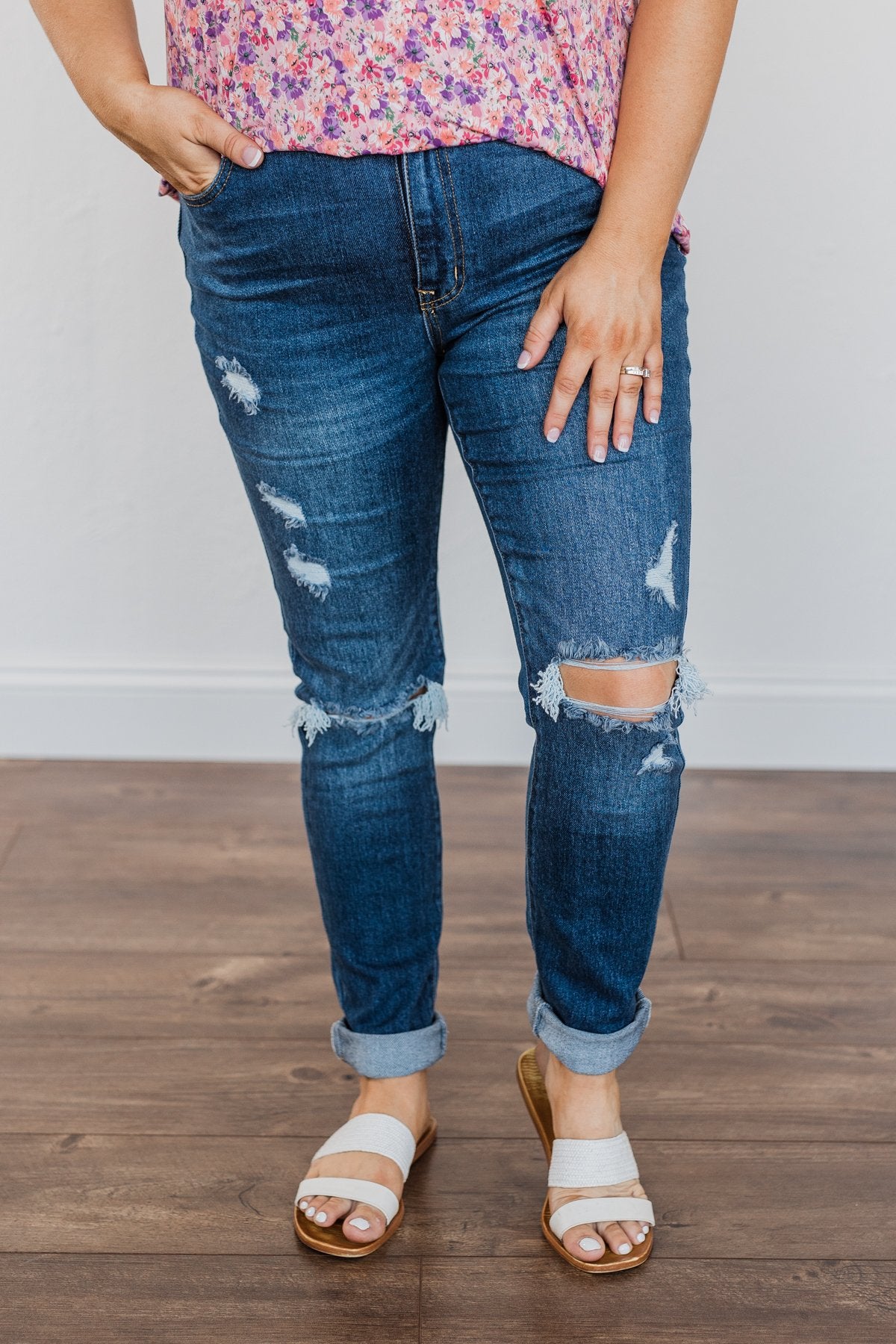 White Birch Distressed Skinny Jeans- Ramona Wash