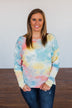 Time Will Tell Tie Dye Thermal Top- Yellow, Pink, & Blue