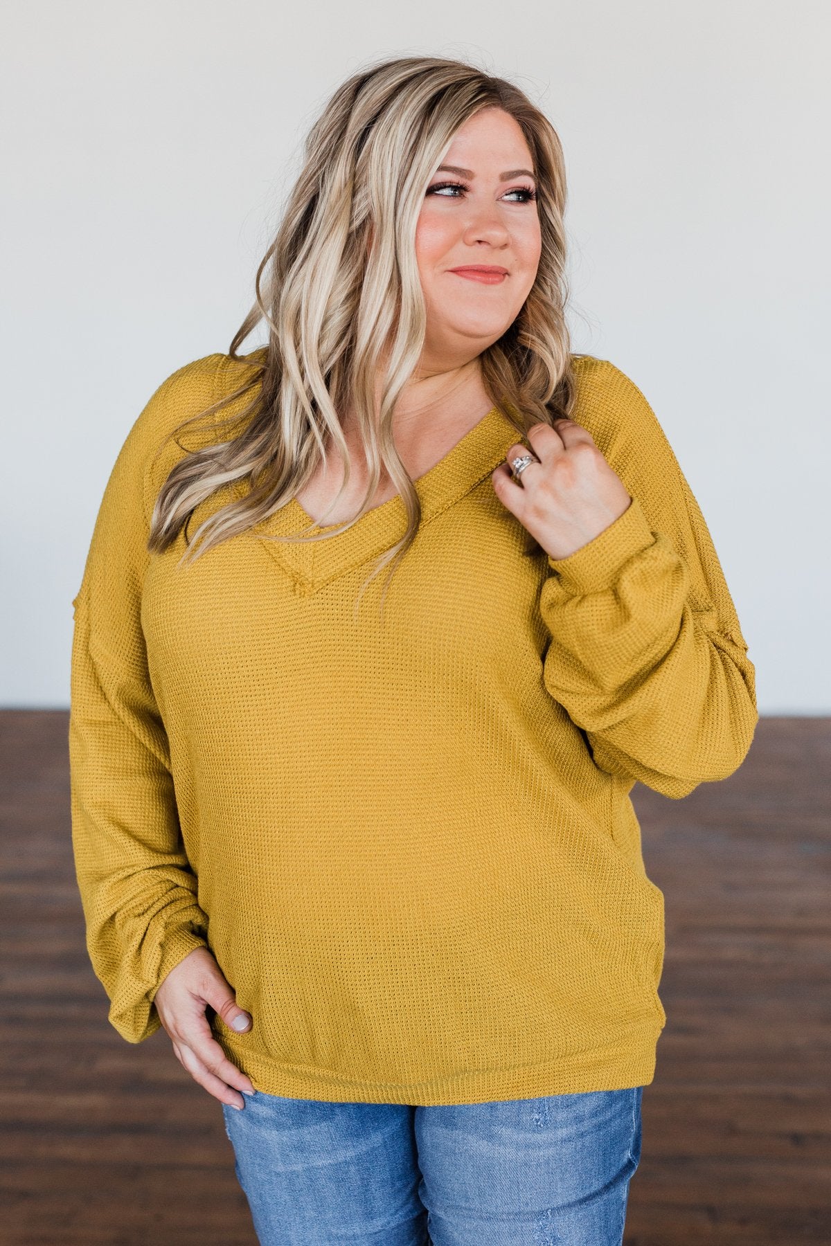 Know You Better Thermal Long Sleeve Top- Mustard