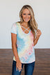 Colors Of Love Criss-Cross Tie Dye Top- Multi-Color