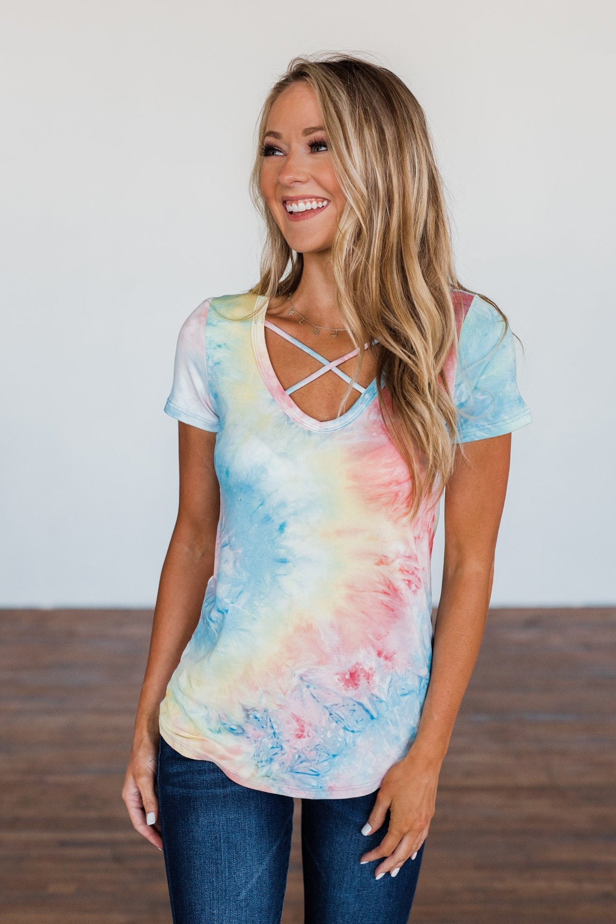 Colors Of Love Criss-Cross Tie Dye Top- Multi-Color – The Pulse