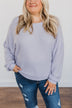 Slay The Day Waffle Knit Top- Lavender