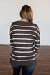 No Such Thing Striped Sweater- Charcoal Green