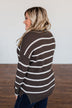 No Such Thing Striped Sweater- Charcoal Green