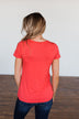 Meet Me Here Short Sleeve Top- Dark Coral