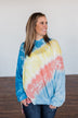 Dreaming of Sunshine Oversized Hoodie- Blue, Yellow, & Coral