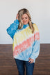 Dreaming of Sunshine Oversized Hoodie- Blue, Yellow, & Coral