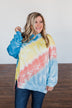 Dreaming of Sunshine Oversized Hoodie- Blue, Yellow, & Coral