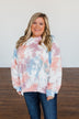 Personal Paradise Oversized Tie Dye Hoodie- Blue, Mauve, Orange