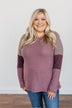 Compliment Me Striped Color Block Top- Dark Lavender
