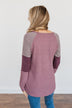 Compliment Me Striped Color Block Top- Dark Lavender